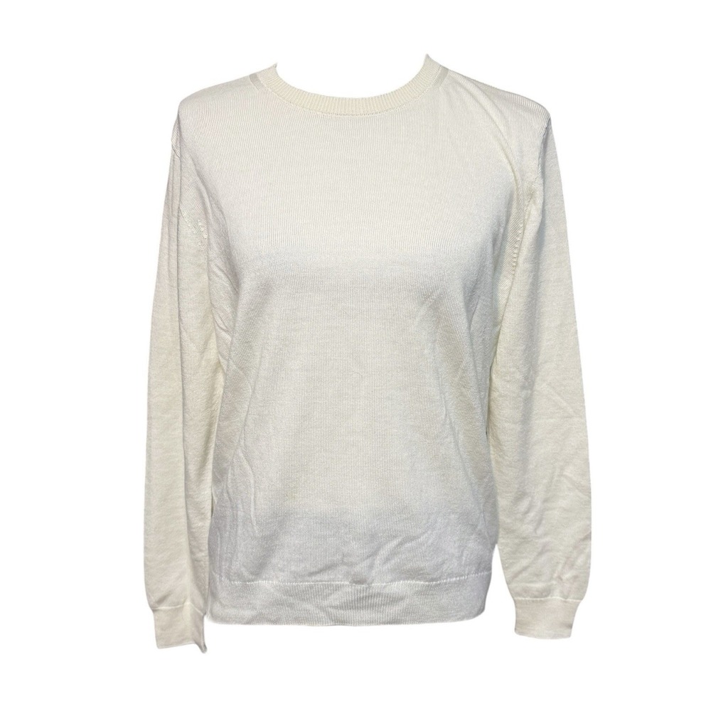 Ministry Of Supply Ivory 100% Merino Wool  Men's Crewneck Sweater Size Medium